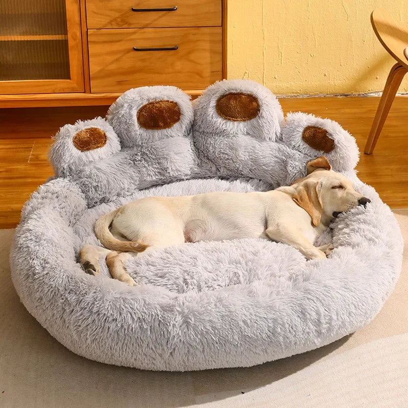 Pet Dog Sofa Plush Kennel Large Pet Products Fluffy Dog Bed Small Sofa Baskets Puppy Cats Supplies Big Cushion Pet Accessories